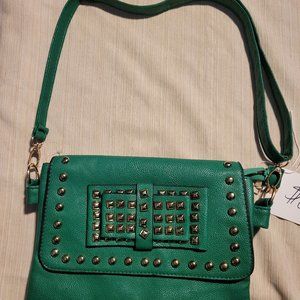 Green Stud Crossbody Purse NWT